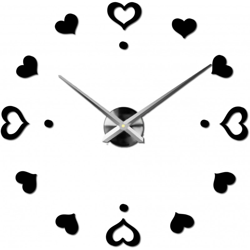 Wanduhr zum Aufkleben, Luxusuhr auf Stent, Uhr aus Kunststoff