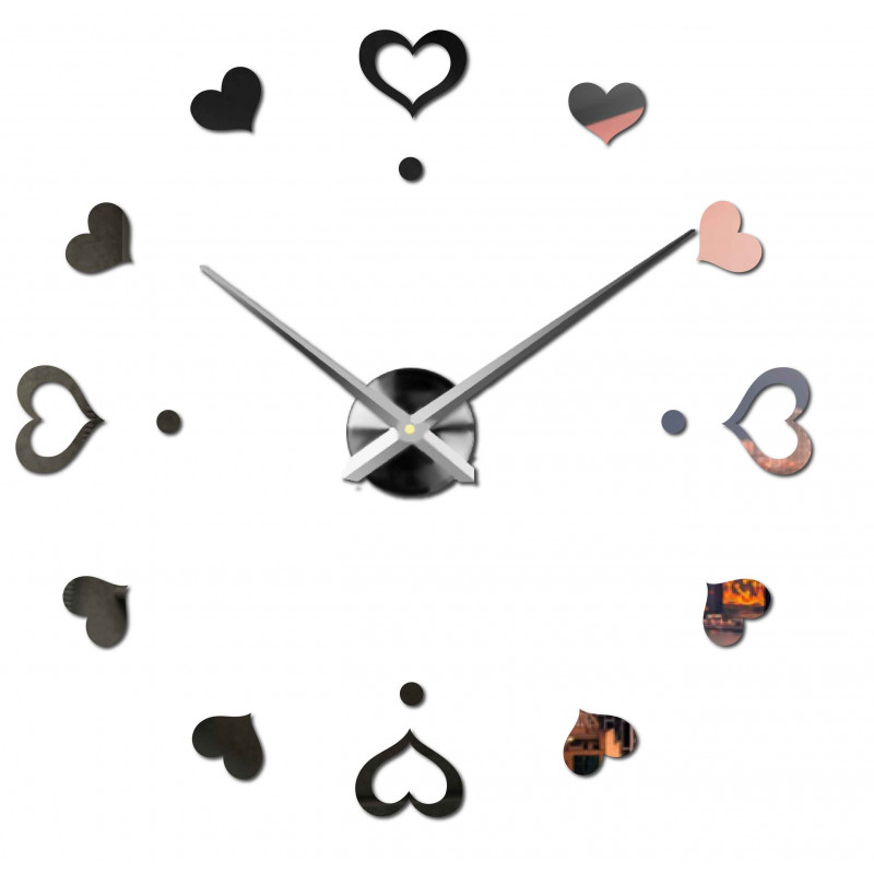 Wanduhr zum Aufkleben, Luxusuhr auf Stent, Uhr aus Kunststoff