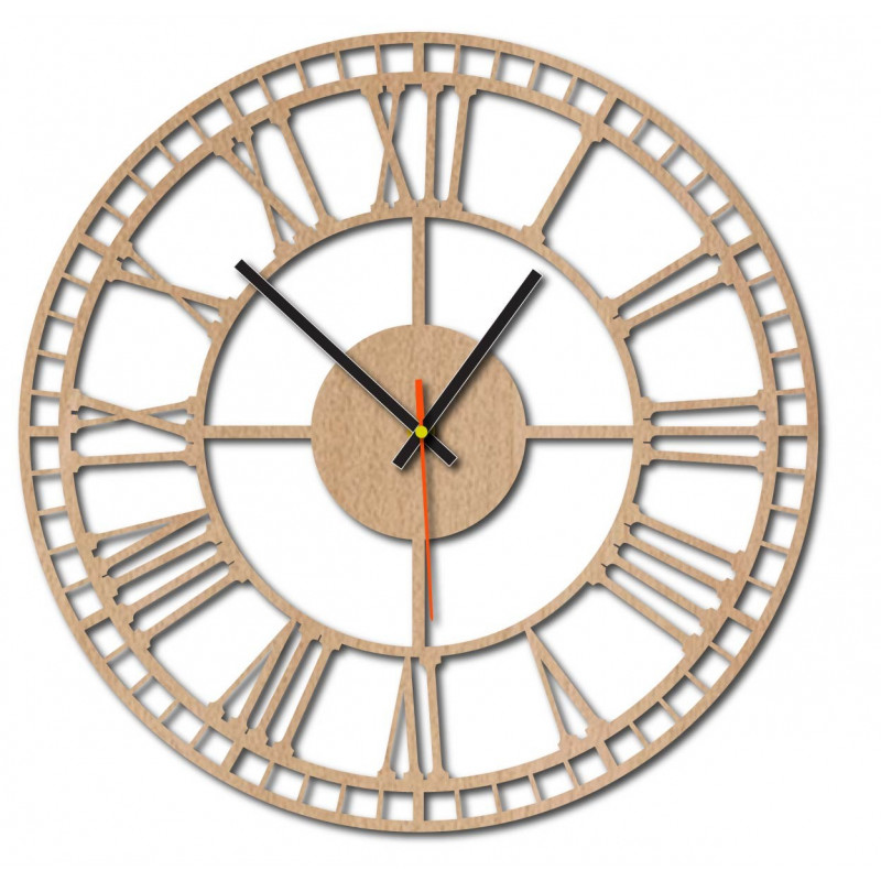 Moderne Wanduhr, Wanduhr aus Holz, Sperrholz