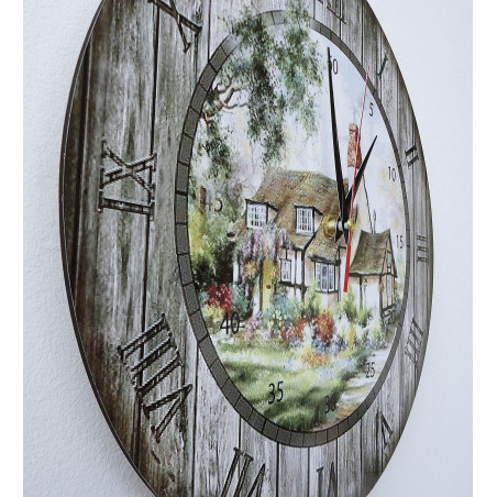 Moderne Wanduhr, Wanduhr aus Holz, Sperrholz