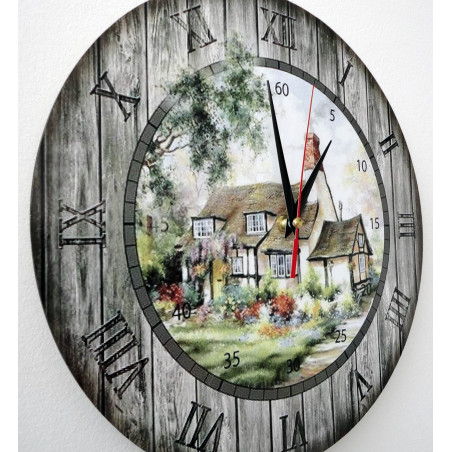 Moderne Wanduhr, Wanduhr aus Holz, Sperrholz