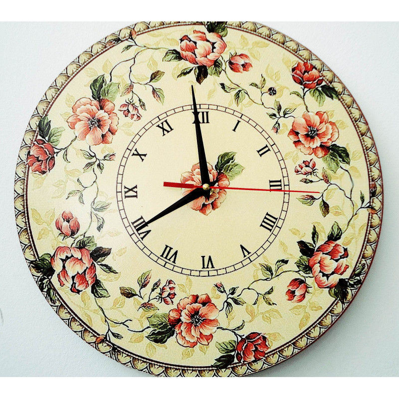 Römische Wanduhr mit Blumenmotiv