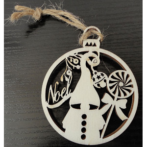 Ornamente aus Holz und Kunststoff, Weihnachtsschmuck, Vintage-Accessoires aus Holz