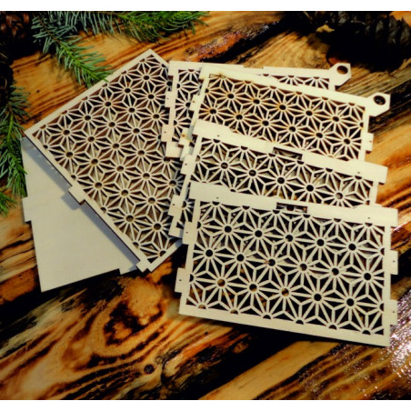 Holz- und Kunststoffdekorationen, Weihnachtsschmuck, Vintage-Accessoires aus Holz