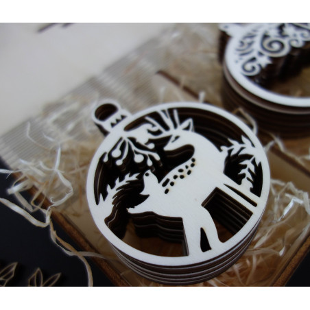 Ornamente aus Holz und Kunststoff, Weihnachtsschmuck, Vintage-Accessoires aus Holz