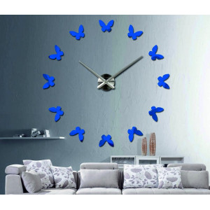 Wandtattoo Uhr Modernes Design Schmetterlinge