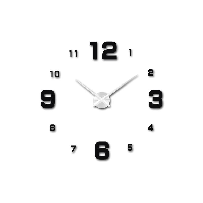 Wanduhr zum Aufkleben, Luxusuhr auf Stent, Uhr aus Kunststoff