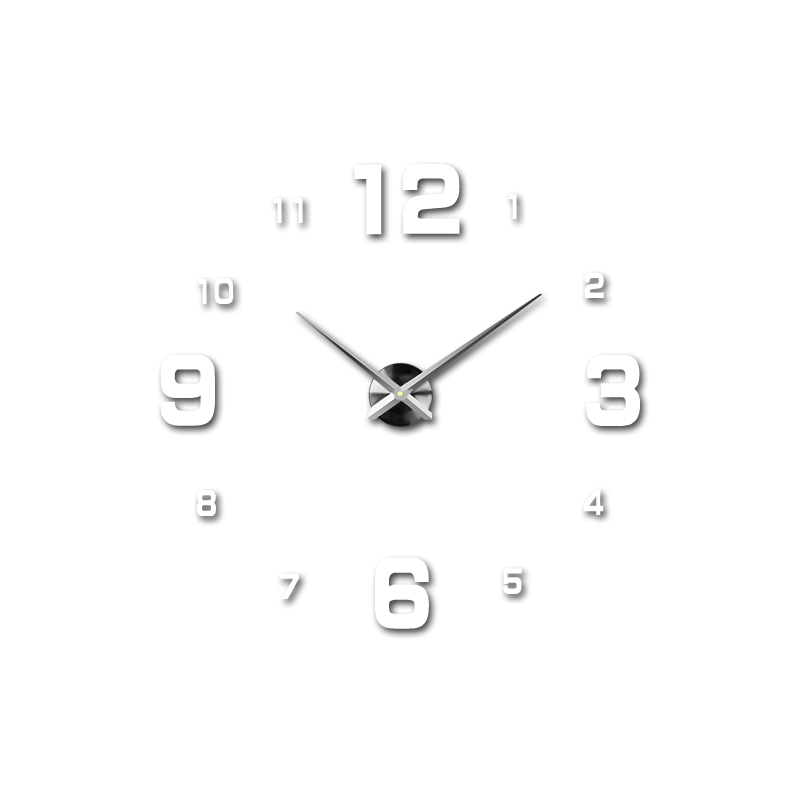 Wanduhr zum Aufkleben, Luxusuhr auf Stent, Uhr aus Kunststoff
