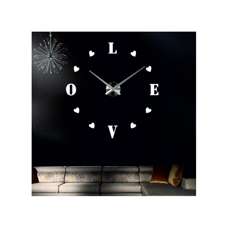 Wanduhr zum Aufkleben, Luxusuhr auf Stent, Uhr aus Kunststoff