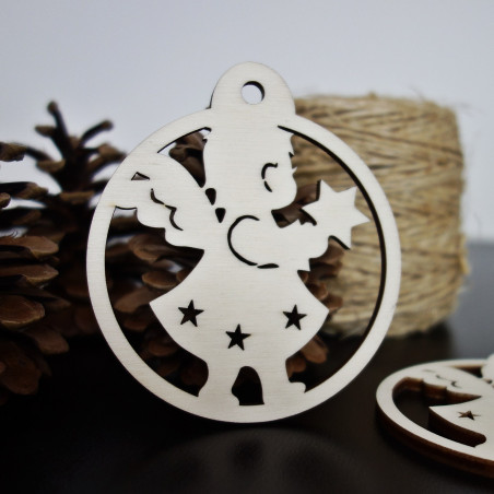 Weihnachtsschmuck aus Holz, Größe: 79x90 mm