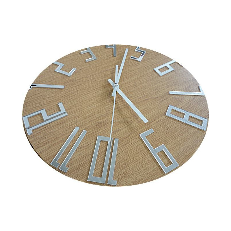 Moderne Wanduhr, Wanduhr aus Holz, Sperrholz