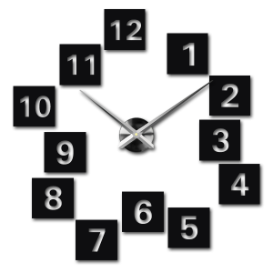 Klebende Wanduhr, Luxusuhr auf Stent, Plastikuhr 2