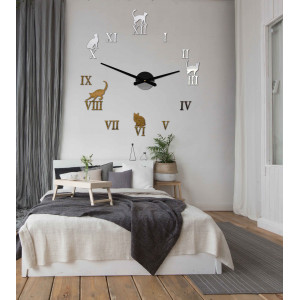 Selbstklebende Wanduhr, Luxusuhr auf Ständer, Kunststoffuhr