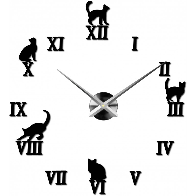 Selbstklebende Wanduhr, Luxusuhr auf Ständer, Kunststoffuhr