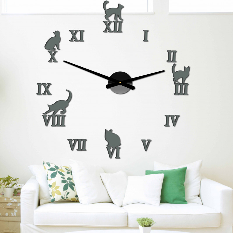 Selbstklebende Wanduhr, Luxusuhr auf Ständer, Kunststoffuhr