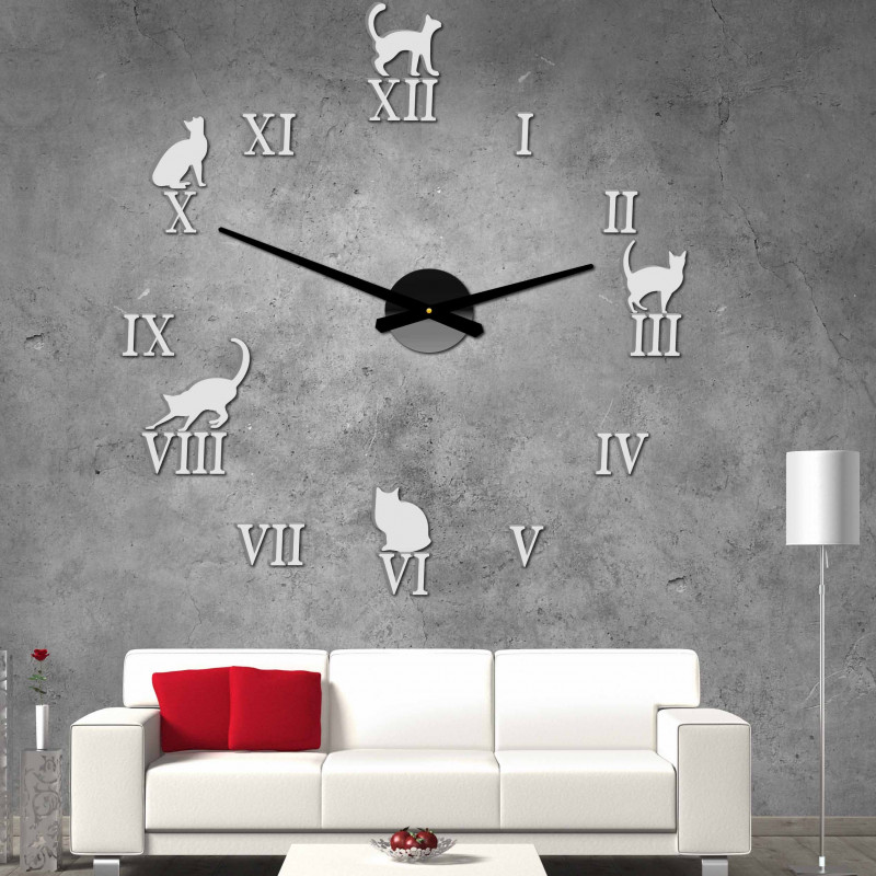 Selbstklebende Wanduhr, Luxusuhr auf Ständer, Kunststoffuhr