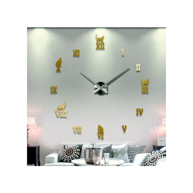 Selbstklebende Wanduhr, Luxusuhr auf Ständer, Kunststoffuhr