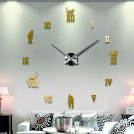 Selbstklebende Wanduhr, Luxusuhr auf Ständer, Kunststoffuhr