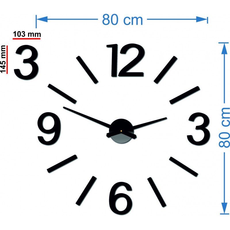 Selbstklebende Wanduhr fürs Wohnzimmer