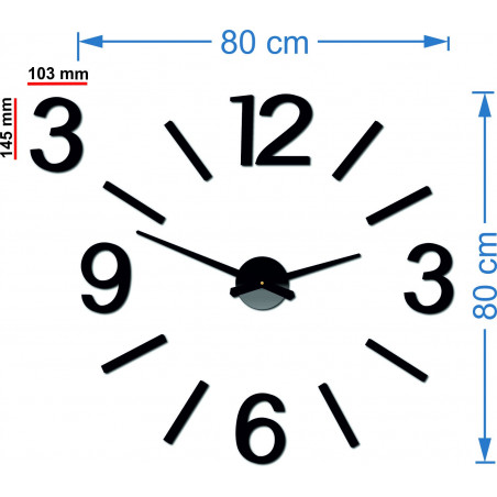 Selbstklebende Wanduhr fürs Wohnzimmer