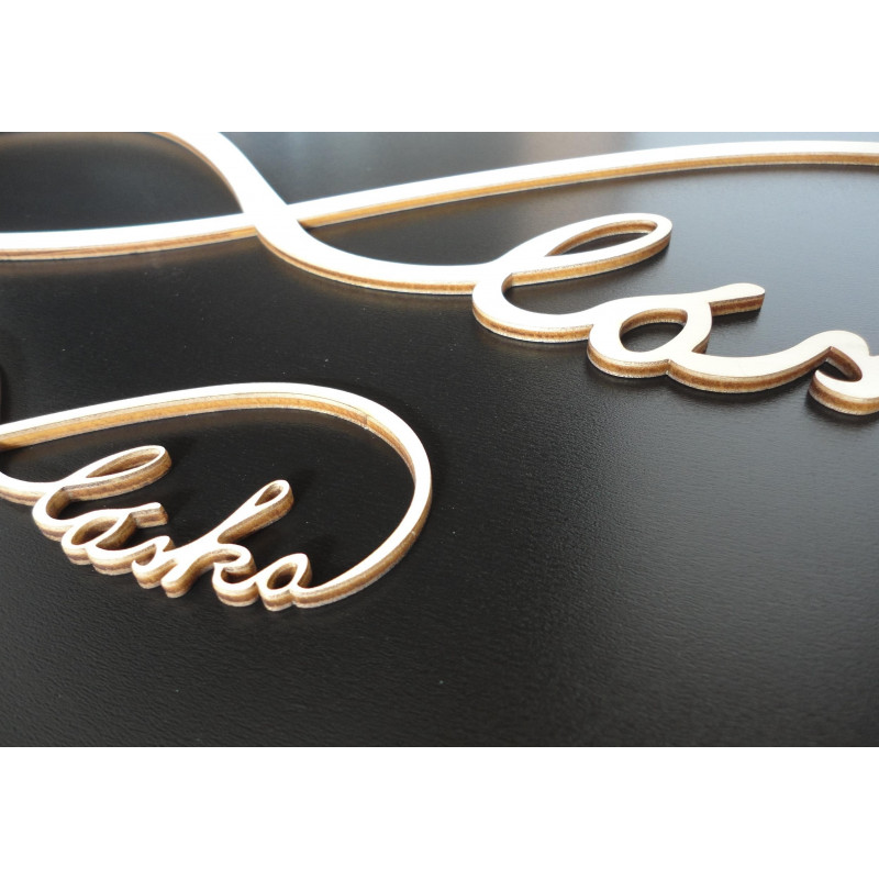 Holzinschrift. Ewige Liebe. Größe: 500 x 164 mm