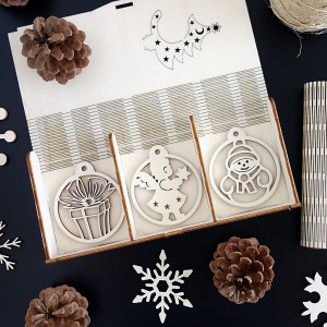 Weihnachtsschmuck aus Holz, 1 Set-18 Stück 2