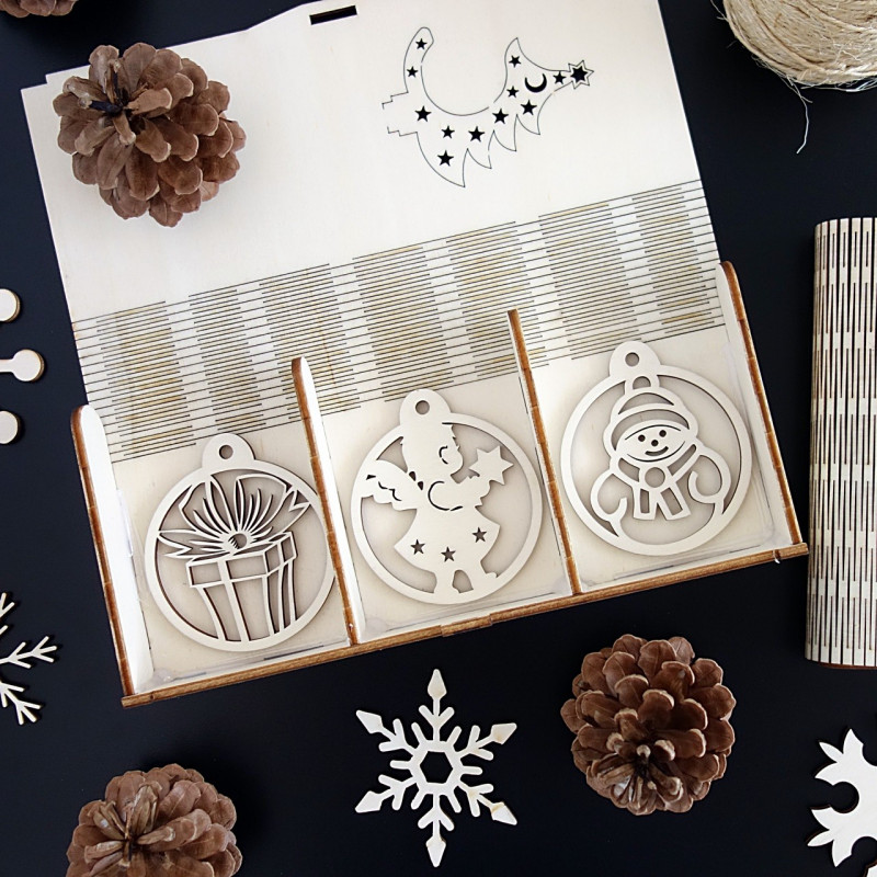 Weihnachtsschmuck aus Holz, 1 Set-18 Stück