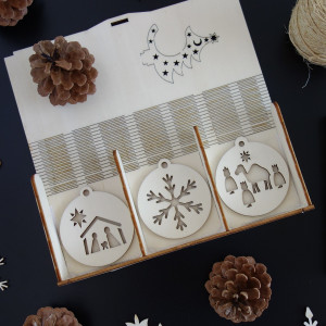 Satz von Weihnachtsdekorationen, die 1 Satz-18 Stücke gefallen werden 2