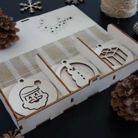 Hölzerne Christbaumschmuck, 1 Satz-18 Stück