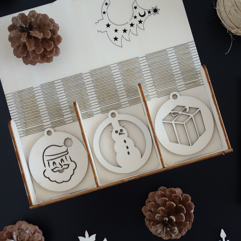 Hölzerne Christbaumschmuck, 1 Satz-18 Stück