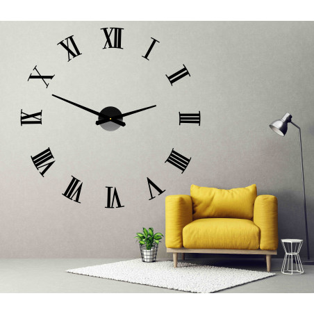 Klebende Wanduhr Roman 2D Plexiglas