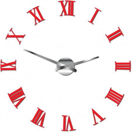 Klebende Wanduhr Roman 2D Plexiglas