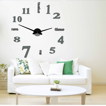 Moderne Wanduhr mit sieben 2D-Plexiglasspiegeln