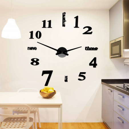 Moderne Wanduhr mit sieben 2D-Plexiglasspiegeln