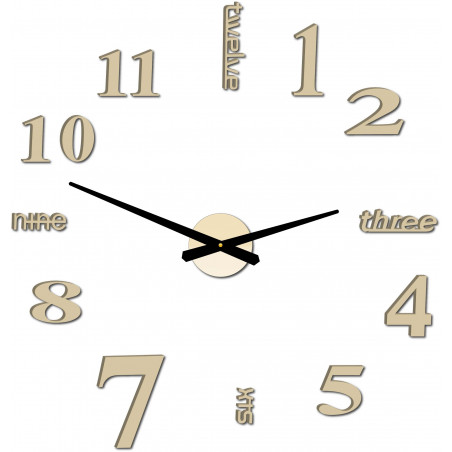 Moderne Wanduhr mit sieben 2D-Plexiglasspiegeln