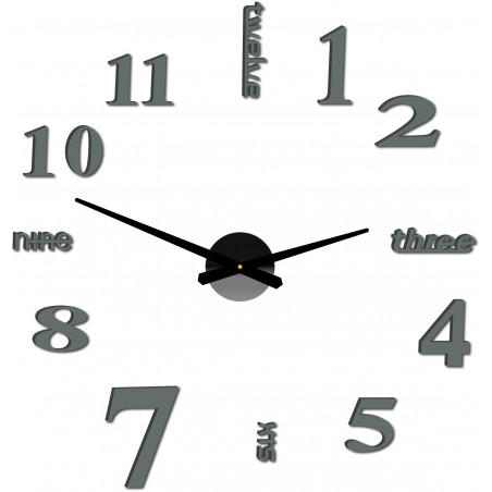 Moderne Wanduhr mit sieben 2D-Plexiglasspiegeln