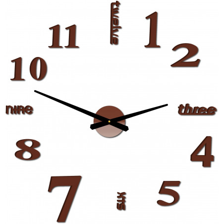 Moderne Wanduhr mit sieben 2D-Plexiglasspiegeln