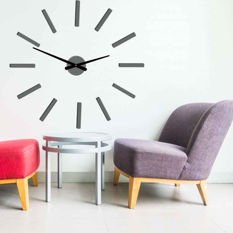 Moderne Wanduhr 2D Plexiglas SPIEGEL