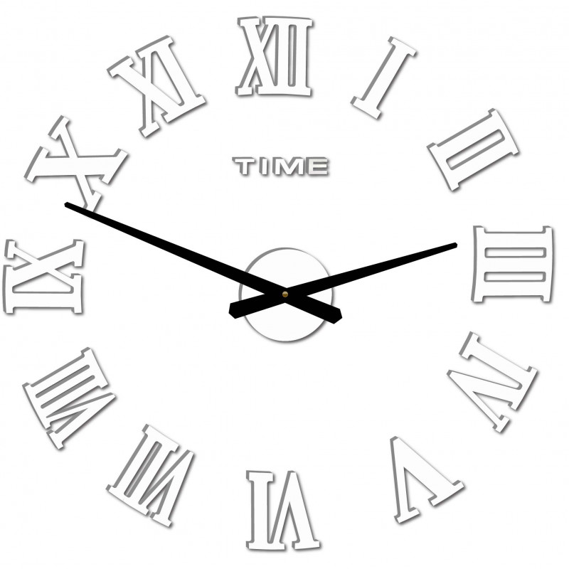 Wanduhr mit Klebefläche MAXI PLEXI – Römische Ziffern 2D