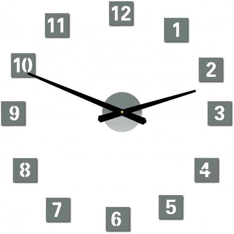 Große quadratische Wanduhr (Wanduhr aus Kunststoff) 2D DEKOR