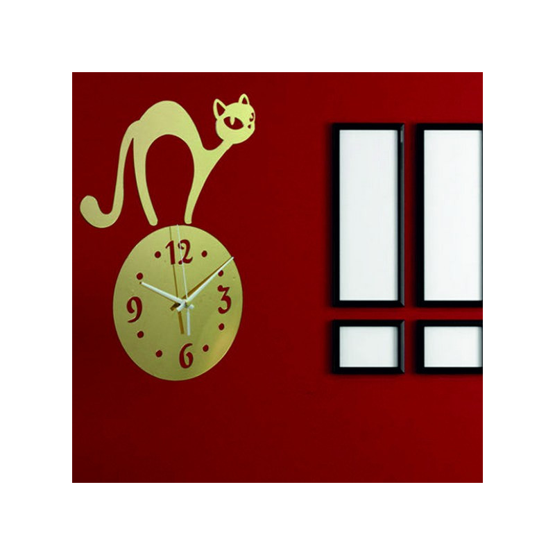Wanduhrkatze (Spiegeluhr an der Wandkatze) SIMON
