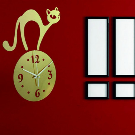 Wanduhrkatze (Spiegeluhr an der Wandkatze) SIMON