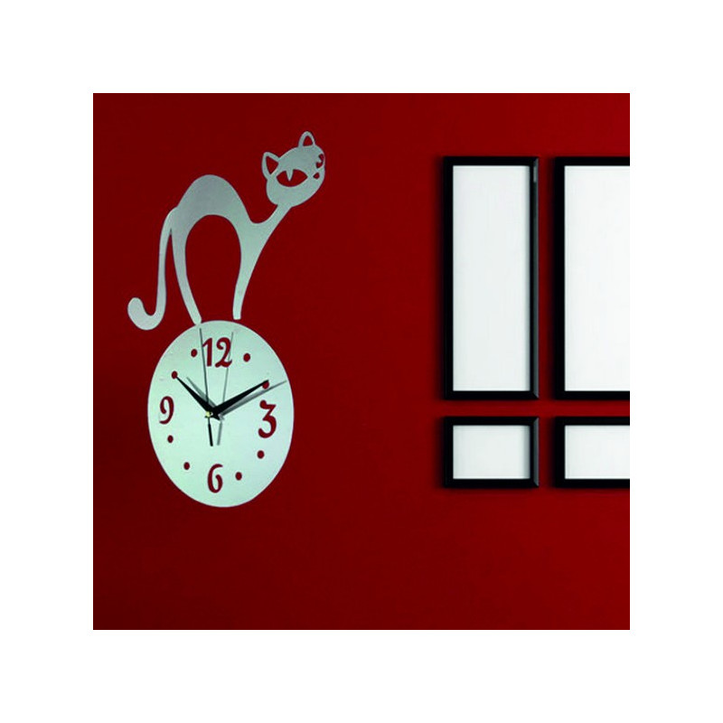 Wanduhrkatze (Spiegeluhr an der Wandkatze) SIMON