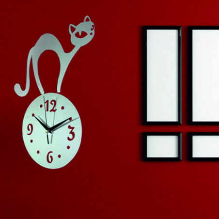 Wanduhrkatze (Spiegeluhr an der Wandkatze) SIMON