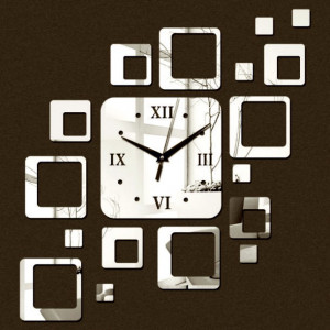 Uhr an der Wand modernes Quadrat 50x40 cm FIGARO