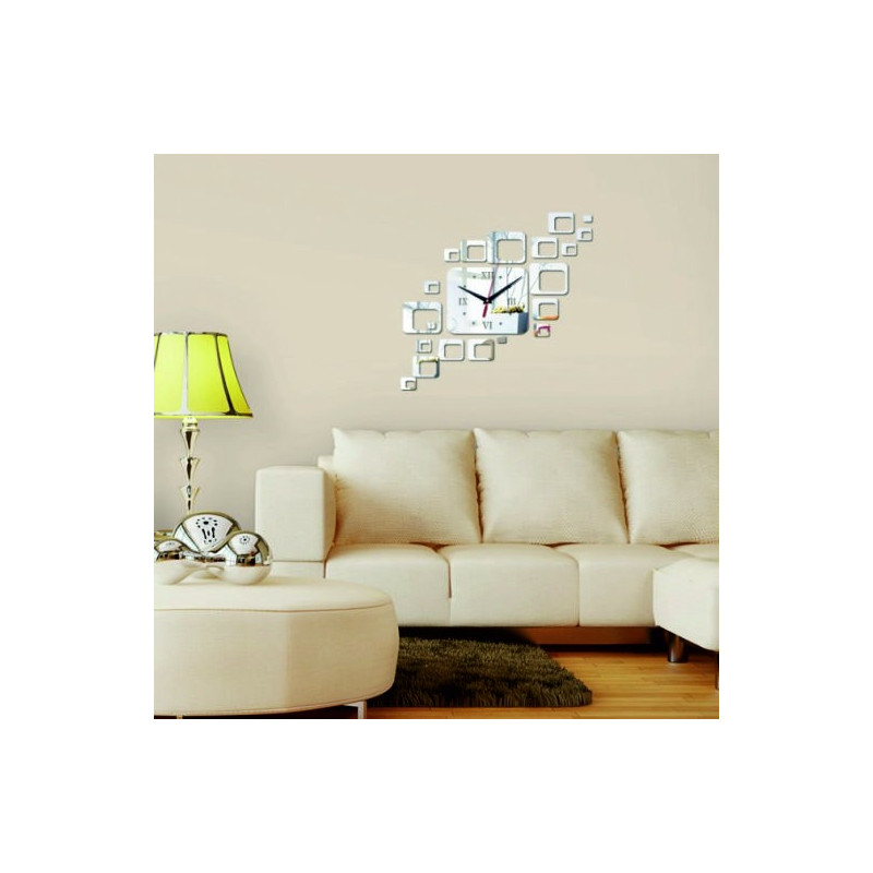 Moderne quadratische Wanduhr 50x40 cm FIGARO