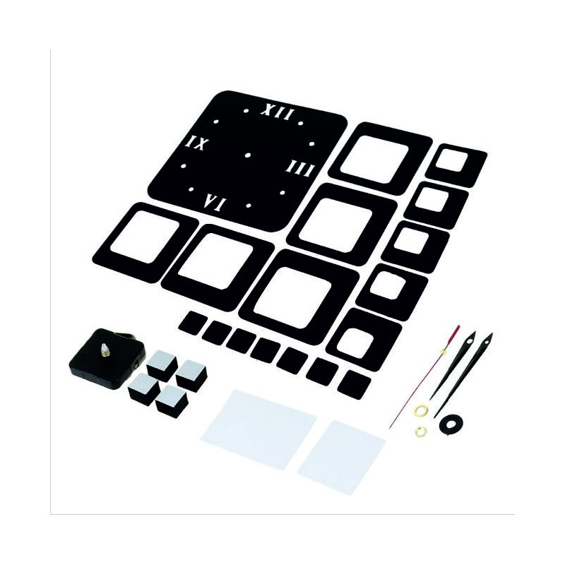 Moderne quadratische Wanduhr 50x40 cm FIGARO