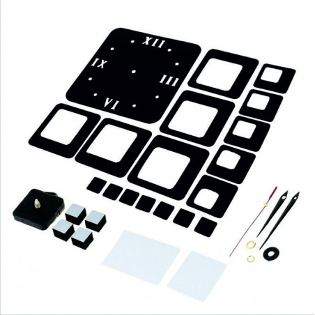 Moderne quadratische Wanduhr 50x40 cm FIGARO