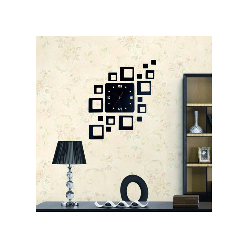 Moderne quadratische Wanduhr 50x40 cm FIGARO