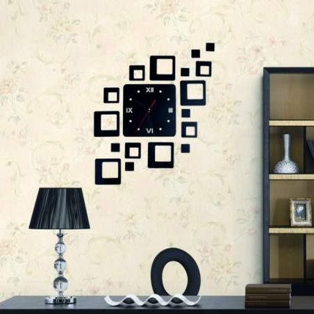 Moderne quadratische Wanduhr 50x40 cm FIGARO